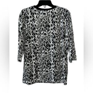 Doublju Animal Print Black & White Top(Size Medium)